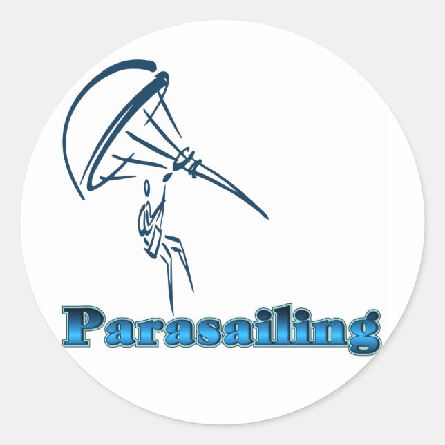 Parasailing T-shirts and Gifts. Classic Round Sticker (Front)