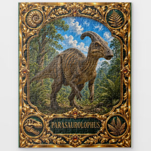 Parasaurolophus Dinosaur, Jewelled Heirloom Art Jigsaw Puzzle