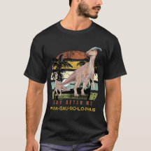 Parasaurolophus Dinosaur Retro Vintage Sunset 