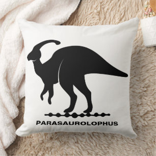 Parasaurolophus Dinosaur Silhouette Throw Pillow