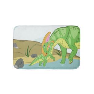 Parasaurolophus Mom and Baby Bath Mat
