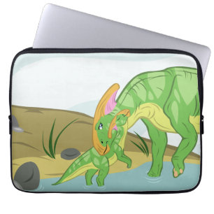 Parasaurolophus Mom and Baby Laptop Sleeve