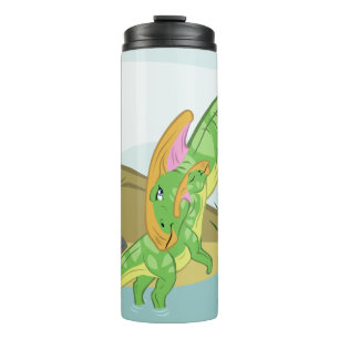 Parasaurolophus Mom and Baby Thermal Tumbler