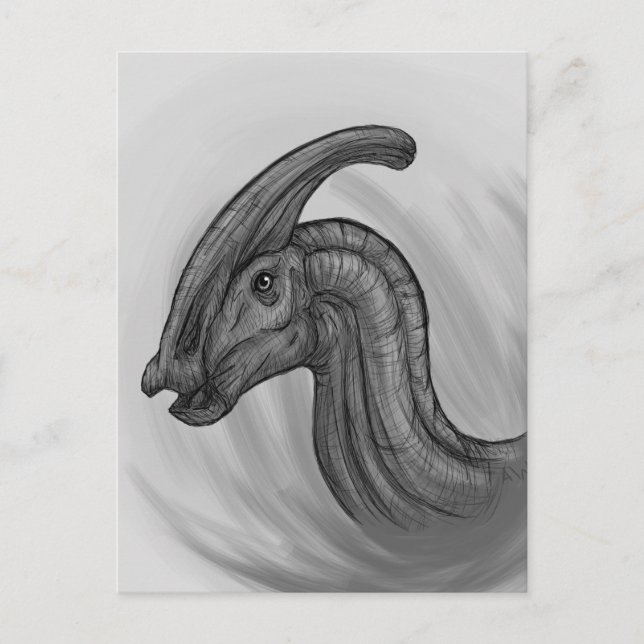 Parasaurolophus Sketch Postcard (Front)