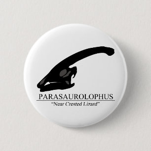 Parasaurolophus Skull 2 Inch Round Button