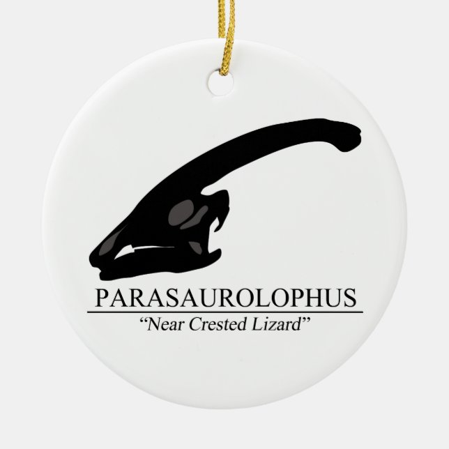 Parasaurolophus Skull Ceramic Ornament (Front)