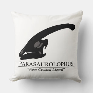 Parasaurolophus Skull Throw Pillow