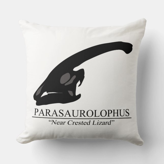 Parasaurolophus Skull Throw Pillow (Front)