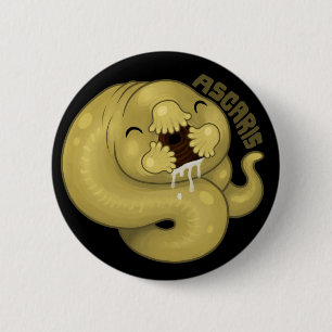 PARASITES: Ascaris 2 Inch Round Button