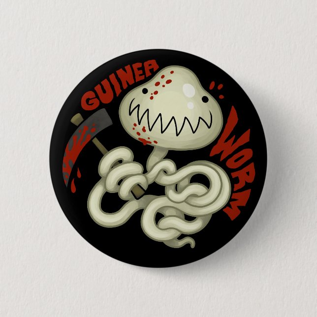 PARASITES: Guinea Worm 2 Inch Round Button (Front)