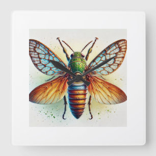 Parastesilea dorsal view 230824IREF251 - Watercolo Square Wall Clock