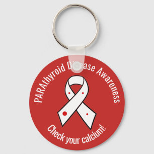 Parathyroid Disease Awareness Ribbon Keychain