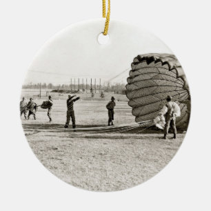 Paratrooper Landing Ceramic Ornament