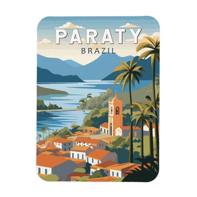 Paraty Brazil Travel Art Vintage Magnet (Vertical)