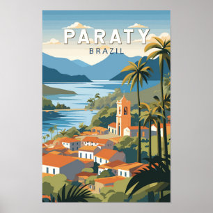 Paraty Brazil Travel Art Vintage Poster