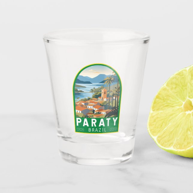 Paraty Brazil Travel Art Vintage Shot Glass (Front)