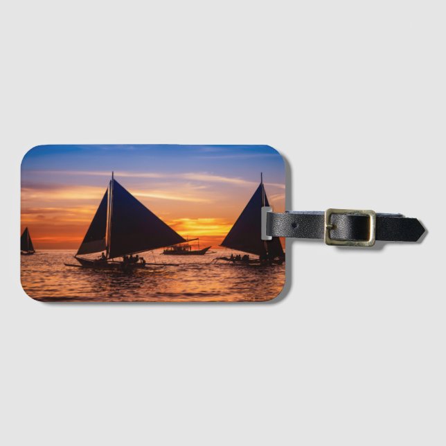 Paraw Sailing At Sunset |Phillipines Luggage Tag (Front Horizontal)