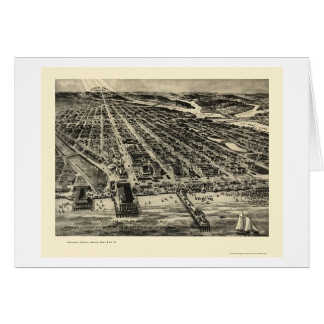 Parc d'Asbury, carte panoramique de NJ - 1910 (Devant horizontal)