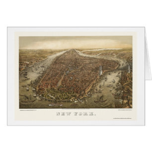 Parc de batterie, carte panoramique de NY - 1873