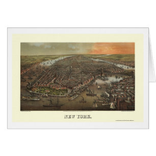 Parc de batterie, carte panoramique de NY - 1873