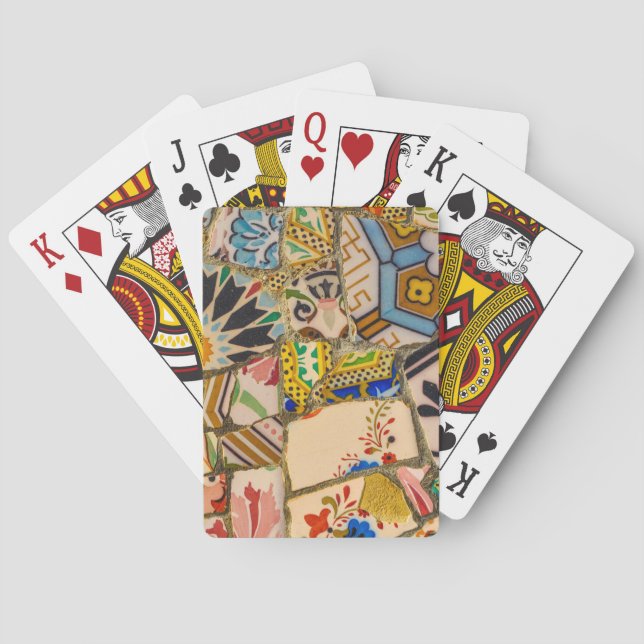Parc Guell Ceramic Tile in Barcelona Spain Playing Cards (Back)