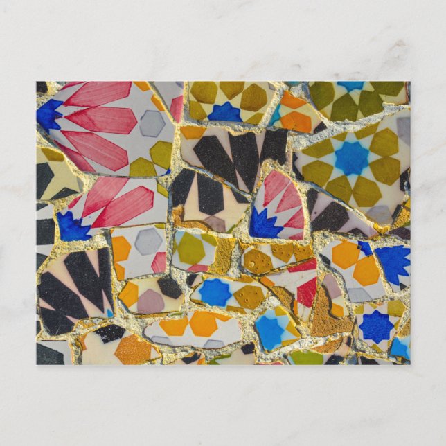 Parc Guell Ceramic Tiles in Barcelona Spain Postcard (Front)