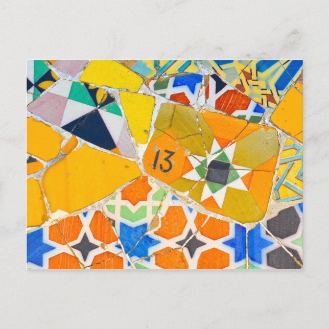 Parc Guell Ceramic Tiles in Barcelona Spain Postcard (Front)