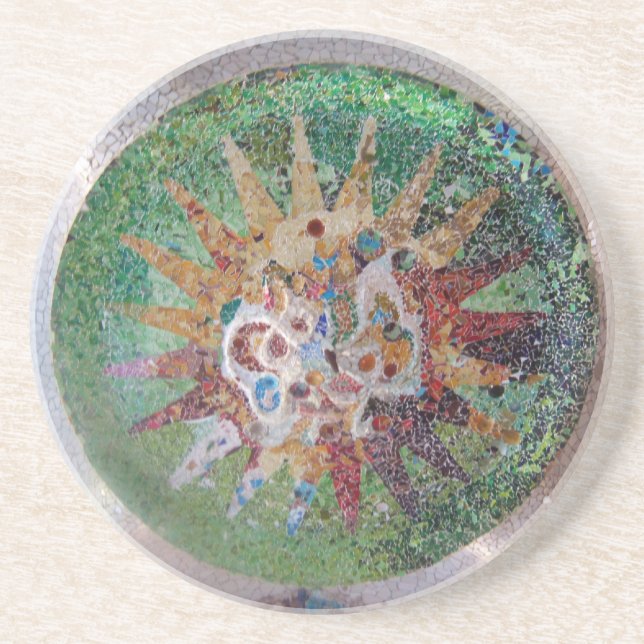 Parc Guell Green Mosaic Coaster (Front)