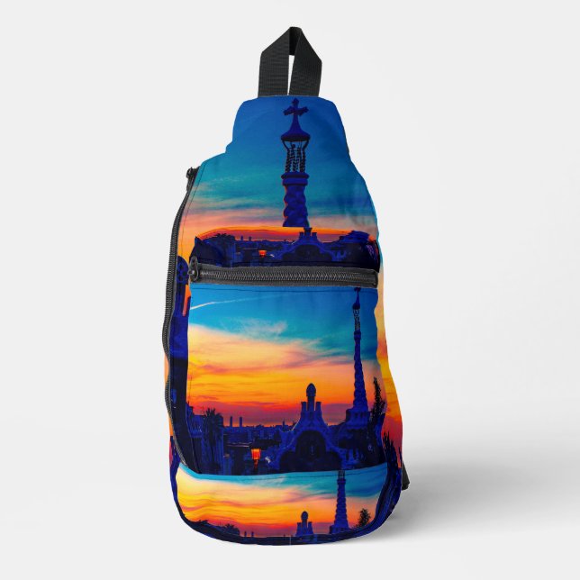 Parc Güell Inspired Travel Sling Bag |Colorful Bag (Front)