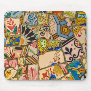 Parc Guell Tiles in Barcelona Spain Mouse Pad