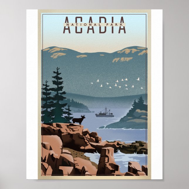 Parc national Acadia Litho Poster d'artisanat (Devant)