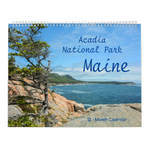 Parc national Acadia Maine Calendrier de 12 mois