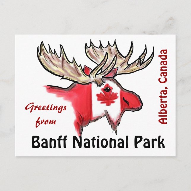 Parc national Banff Alberta Carte postale de wapit (Devant)