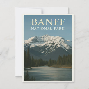 Parc national Banff - Carte postale Paysage Vintag