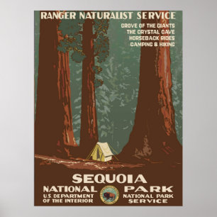 Parc national de Sequoia - Poster vintage WPA