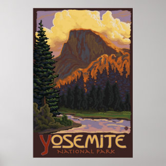 Parc national de Yosemite - Poster de voyage à mi-