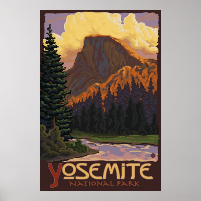 Parc national de Yosemite - Poster de voyage à mi- (Devant)