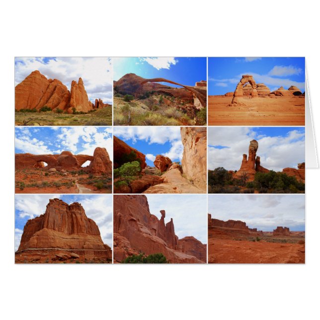 Parc national des Arches, Utah, Carte Collage (Devant horizontal)