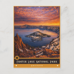 Parc national du lac Crater Carte postale ancien
