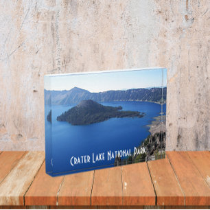 Parc national du lac Crater pittoresque Bloc photo