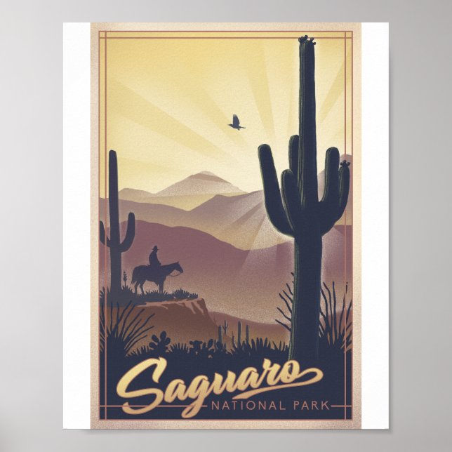 Parc national du Saguaro Litho Poster (Devant)