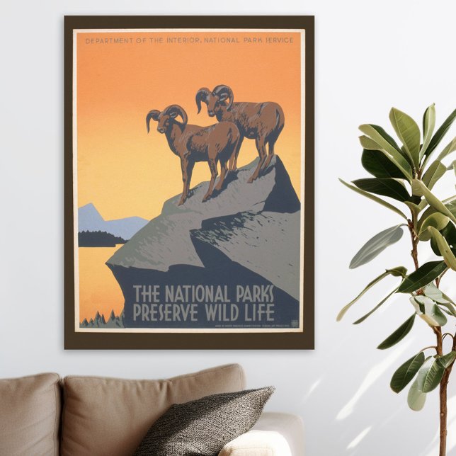 Parc national - Réserve faunique - Poster vintage (Créateur téléchargé)