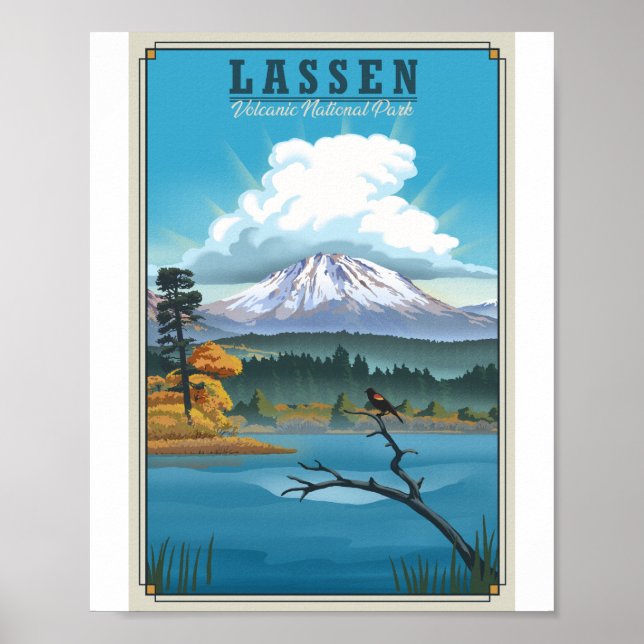 Parc National Volcanique de Lassen Litho Poster (Devant)