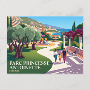 Parc Princesse Antoinette, Moneghetti Monaco Postcard