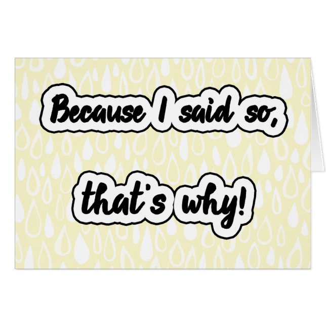 Parce Que Je L'Ai Dit. (Devant horizontal)