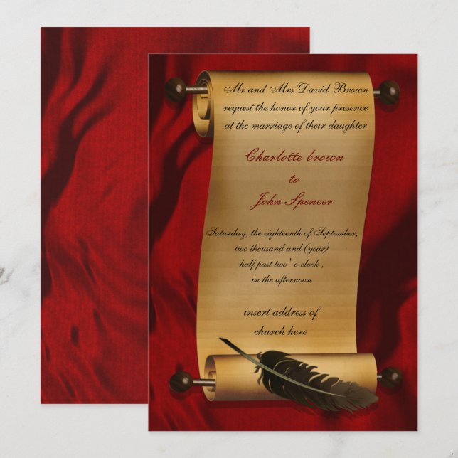 parchemin médiéval invitation vintage (Devant / Derrière)