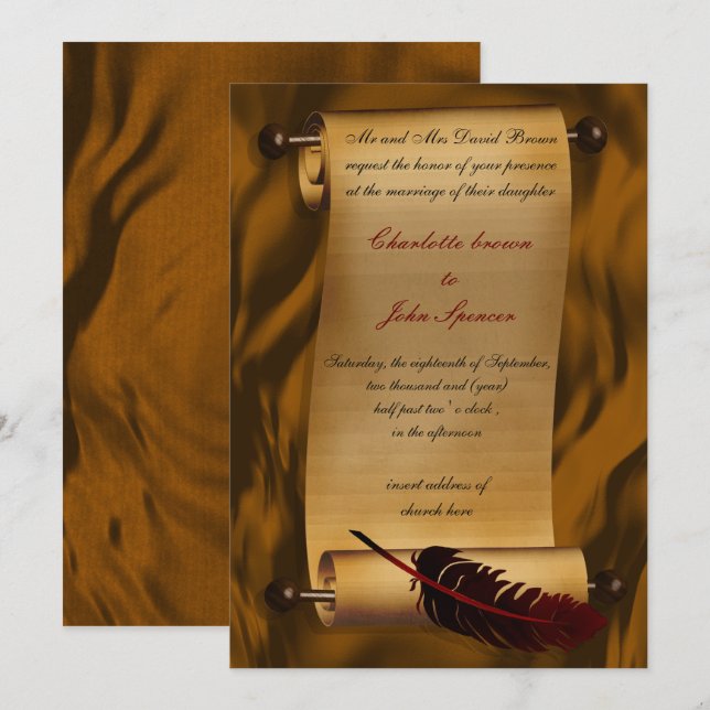 parchemin médiéval invitation vintage (Devant / Derrière)
