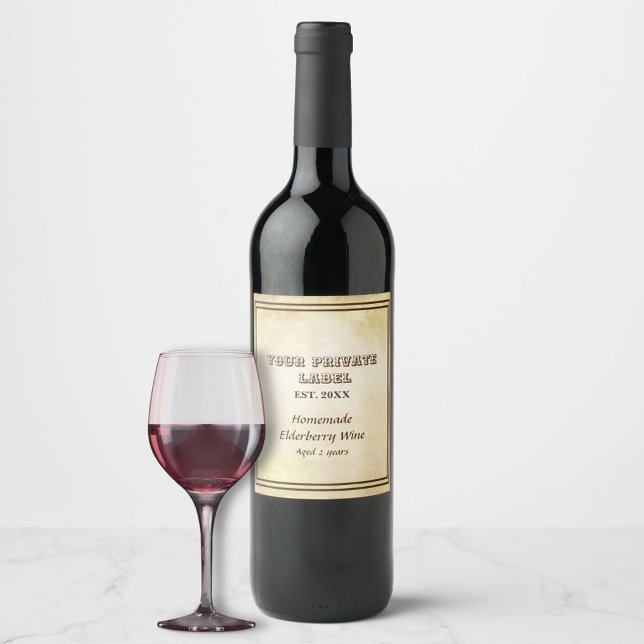 Parchemin vintage D'Âge Votre Vin Étiquette Privé (Créateur téléchargé)