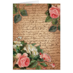 Parchemin vintage et roses chics minables
