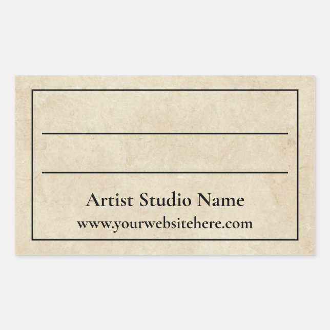 Parchment Back of Artwork Label Sticker (Front)